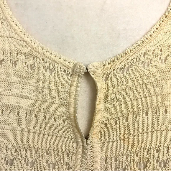 FENDI Bell Sleeve Tea Dye Knit Lace Cardigan 42 M